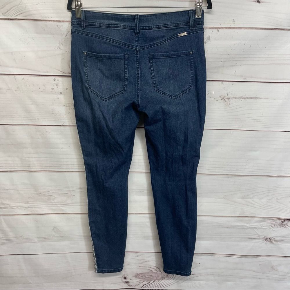 Inc Embellished-Stripe Skinny Jeans View 4